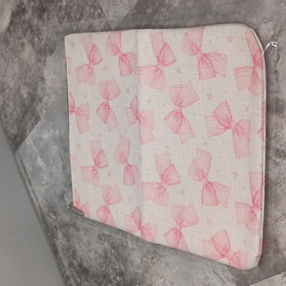 Book Storage Sleeve Bow Coquette Theme Book Lover Pink - Picture 4 of 5